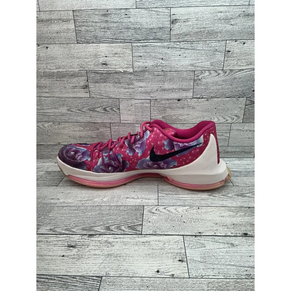 Nike KD 8 Aunt‎ Pearl Shoes Mens 13 Pink Floral Rose Kay Yow Basketball Sneakers